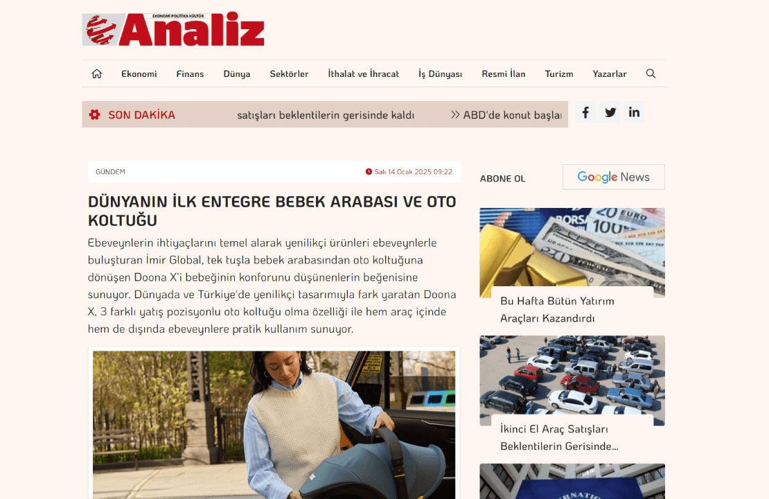 Dünyanın İlk Entegre Bebek Arabası Ve Oto Koltuğu
