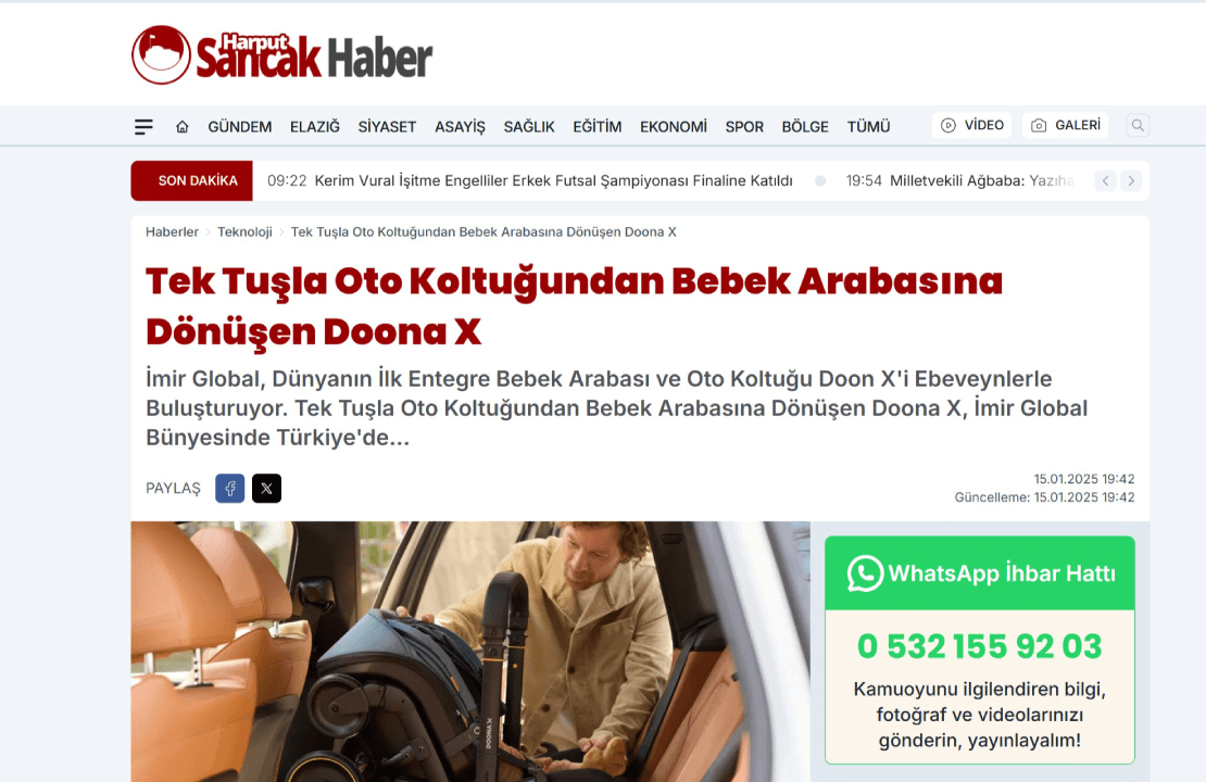 Tek Tuşla Oto Koltuğundan Bebek Arabasına Dönüşen Doona X